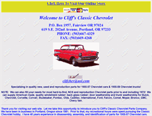 Tablet Screenshot of cliffsclassicchevrolet.net